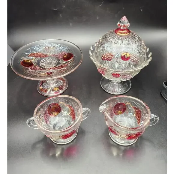 Westmoreland Glass Della Robbia Mint Compote Tidbit Tray Cake Plate 1928-1940 - Picture 11 of 11